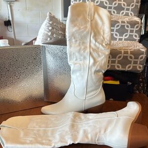 White Cowboy Boots - NEW
